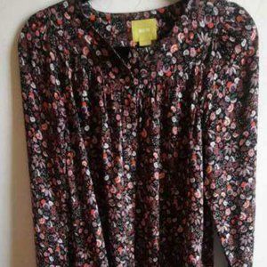Maeve blouse black floral long sleeved Rayon